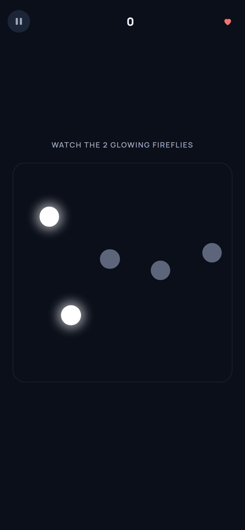Fireflies gameplay on iPhone